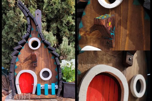 Nichoir Oiseaux en forme Feuille (bleu) • 89.00€ • © AHM Créations