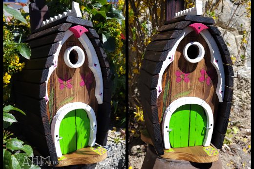 Nichoir Oiseaux - Chalet de Montagne (vert/blanc) • 89.00€ • © AHM Créations